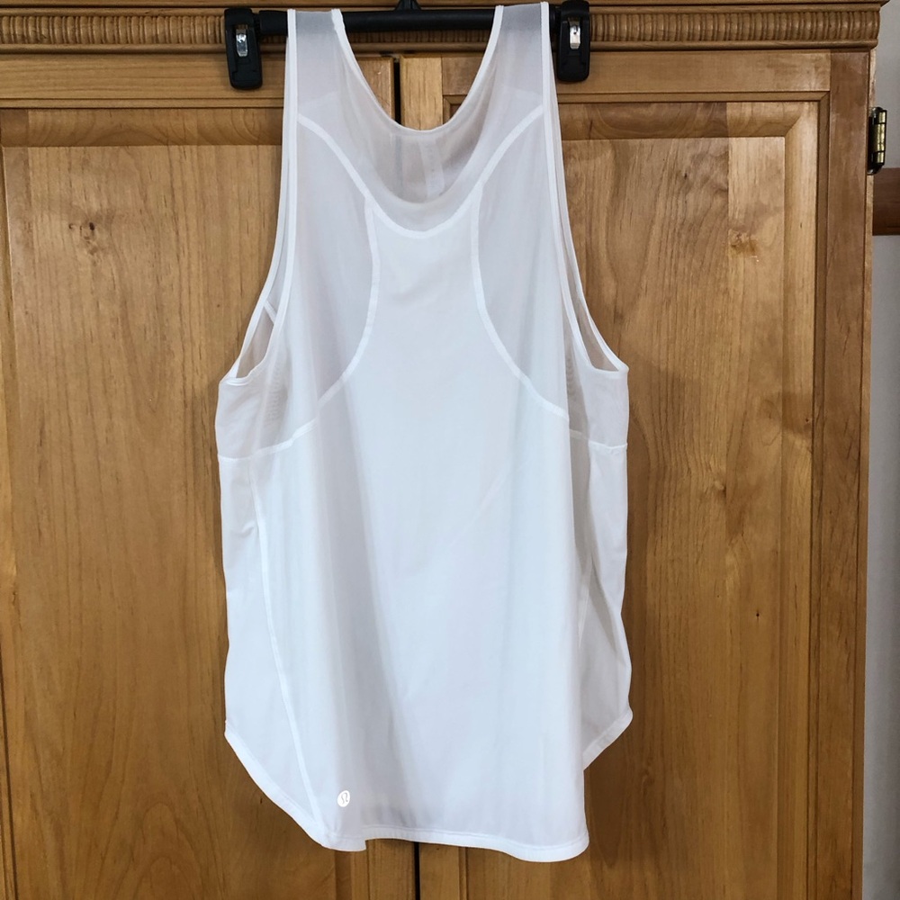 Lululemon White Mesh Racerback Tank Top